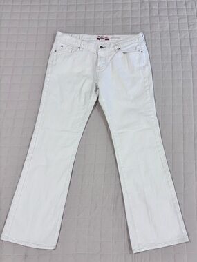 Old Navy Vintage Women’s Ultra Low Waist Bootcut Jeans White Stretch 14 2000’s
